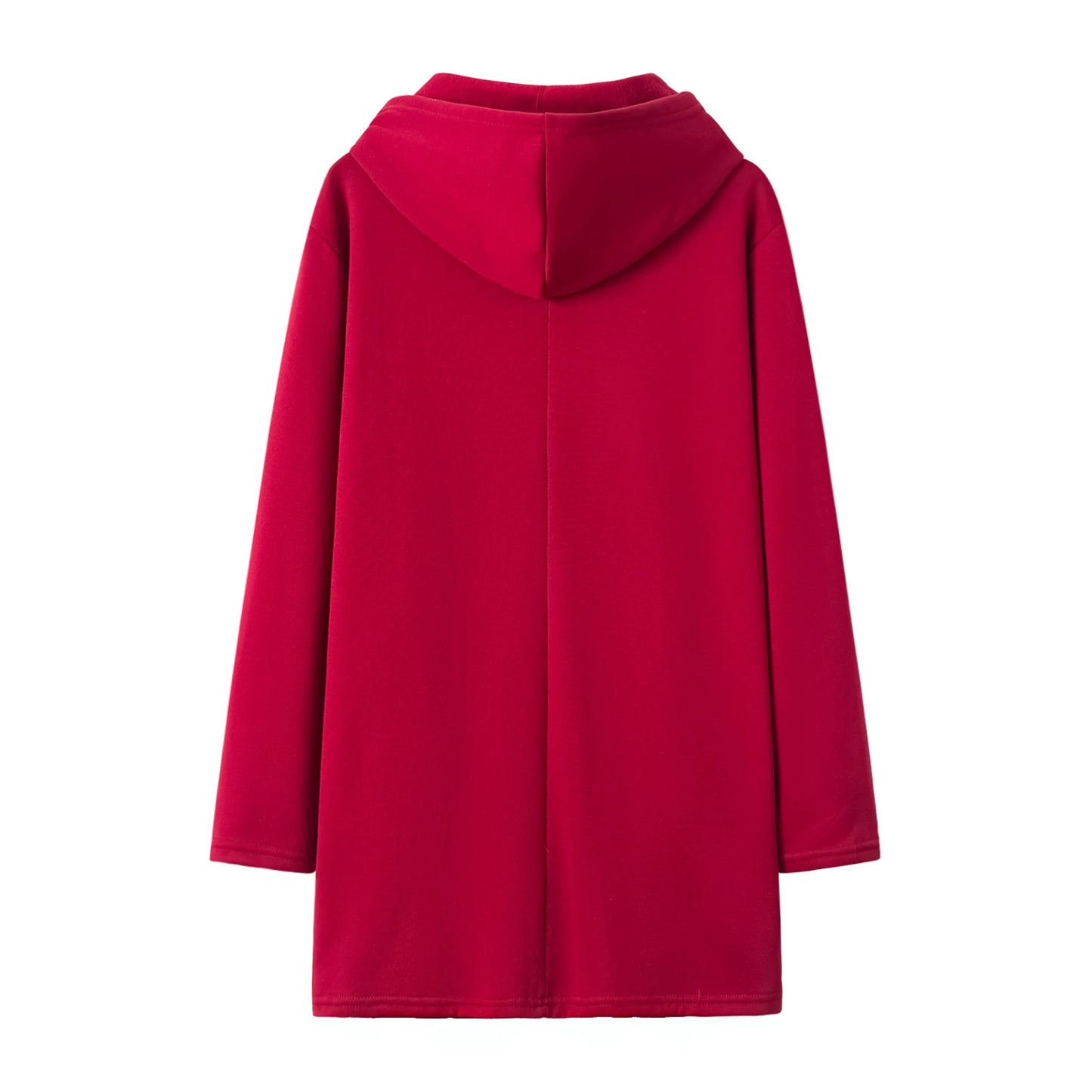 Fashion Trend Loose Side Zipper Plus Fleece Jacket Hooded Sweater Woman