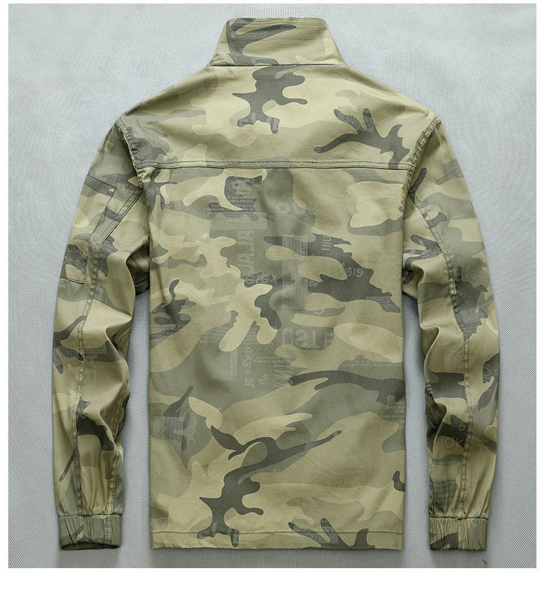 Summer Thin Labor Protection Work Clothes Set Anti-scald Pure Cotton Stretch Construction Site Electric Welding Auto Repair Camouflage Clothes Shirt