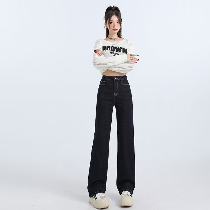 Damjeans High Waist Wide Leg Stretch Denim för Dam 2026