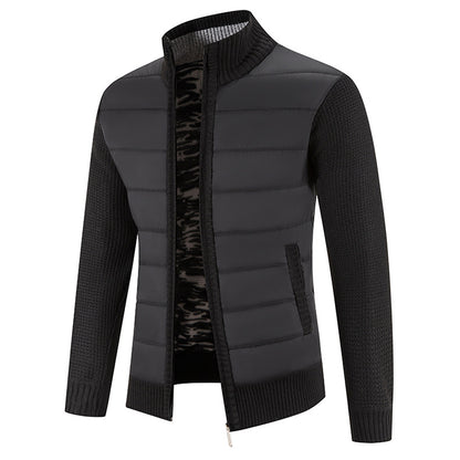 Foreign trade cross-border 2024 winter new spell cardigan sweater men's coat sweater European and American style sweater stand collar