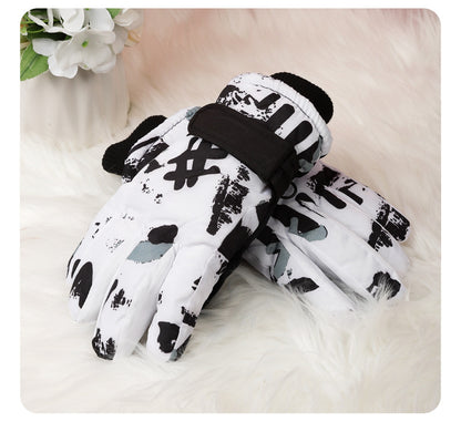 Barnhandskar Skid & Utomhus – Cartoon Vattentåliga Varma Mittens & Femfinger Unisex 2–10 År HX-01 2026