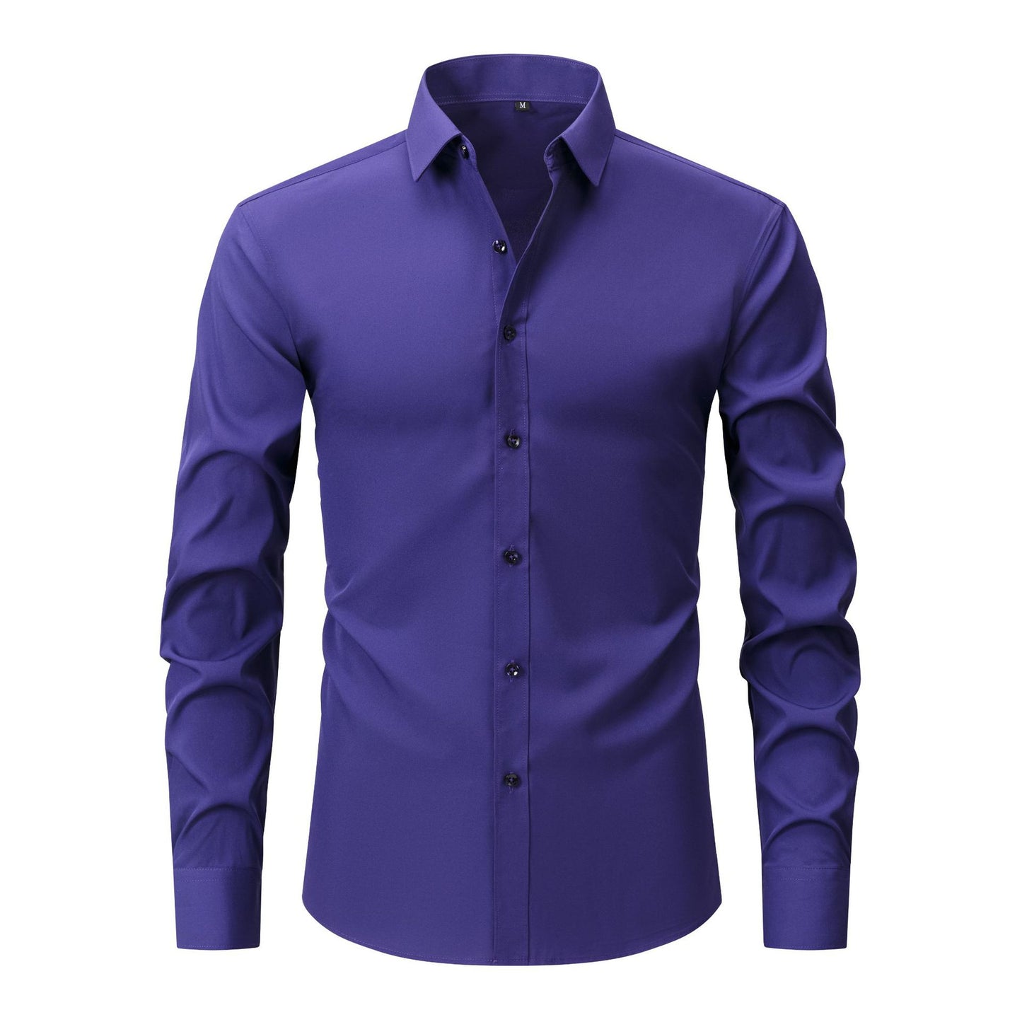 Cross-Border Lightweight Stretchy Plus-Size Men's Shirts, Wrinkle-Resistant Long-Sleeve Shirts, Amazon Cardigan Long-Sleeve Shirts for Men