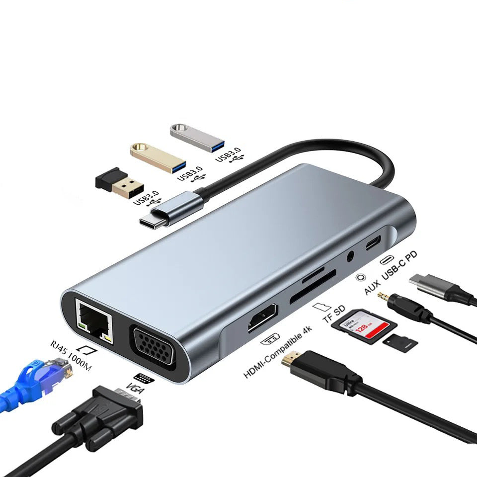 Type-C to HDMI High-Definition 4K Expansion Dock Usb3.0Hub Splitter Usb-C Multi-Function 7-in-1 Docking Station
