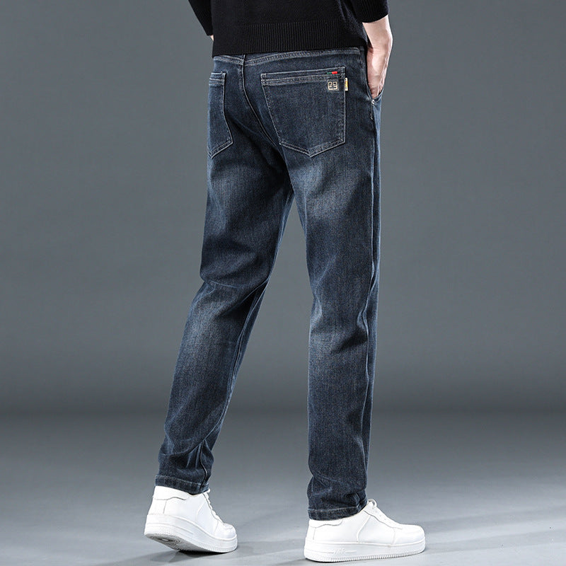 Herrjeans Straight Loose Fit Stretch Denim för Herr 2026