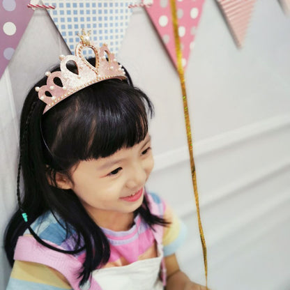 Prinsess Krona Hårband Flickor – Handgjord PVC Kristall Koreansk Stil Födelsedag Föreställning 0–10+ År 2026