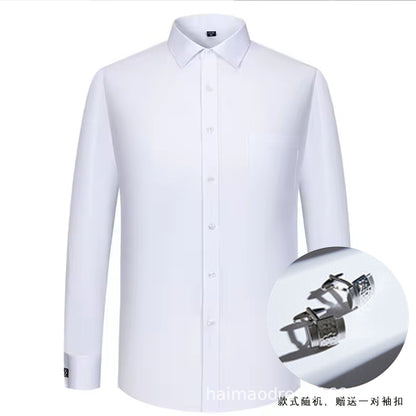 Herrskjorta Plus Size – Randig Business Casual Slim Fit för Herr 2026