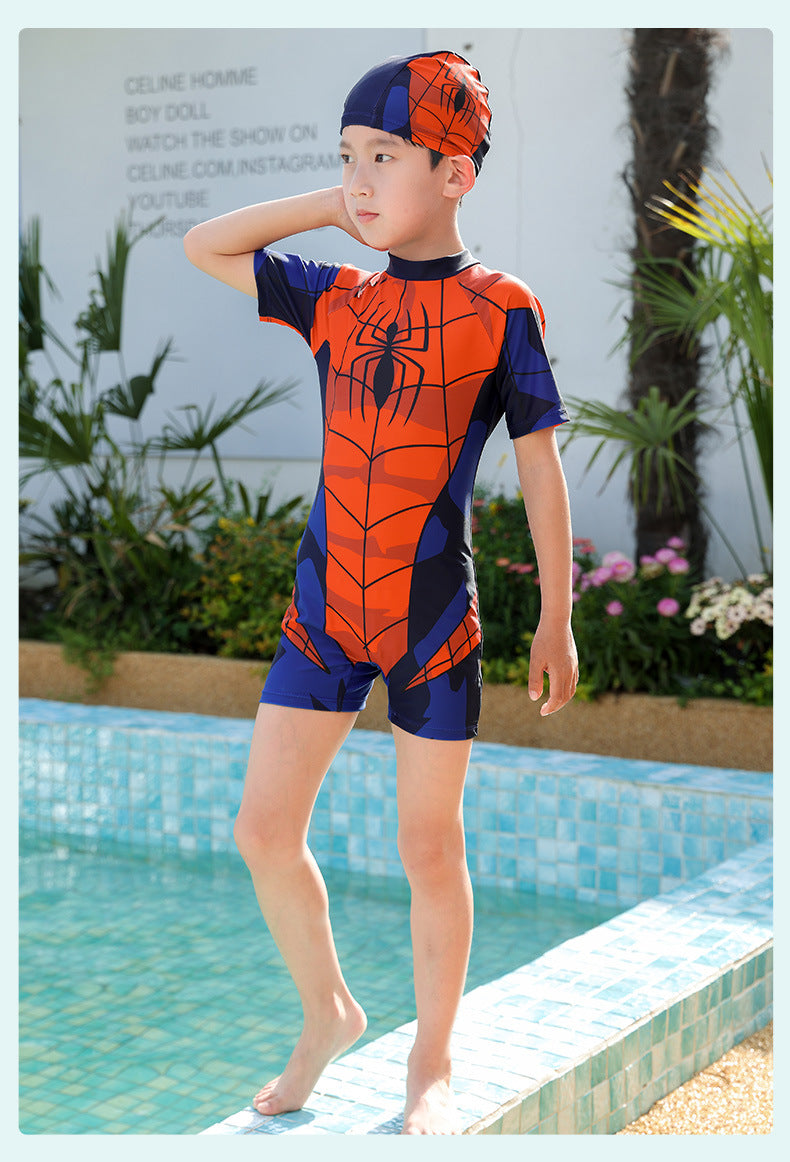 Pojkar Helbadset Långärm – Spider-Man Motiv UV-skydd Snabbtorkande Polyester L–4XL Badkläder Barn 2102 2026