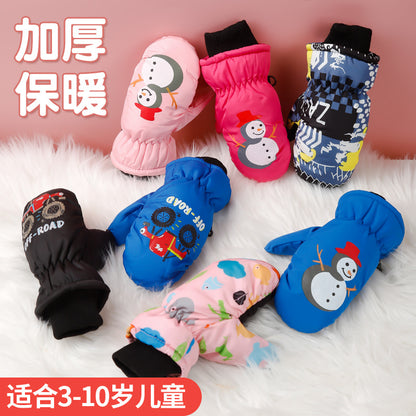 Barnhandskar Skid & Utomhus – Cartoon Vattentåliga Varma Mittens & Femfinger Unisex 2–10 År HX-01 2026