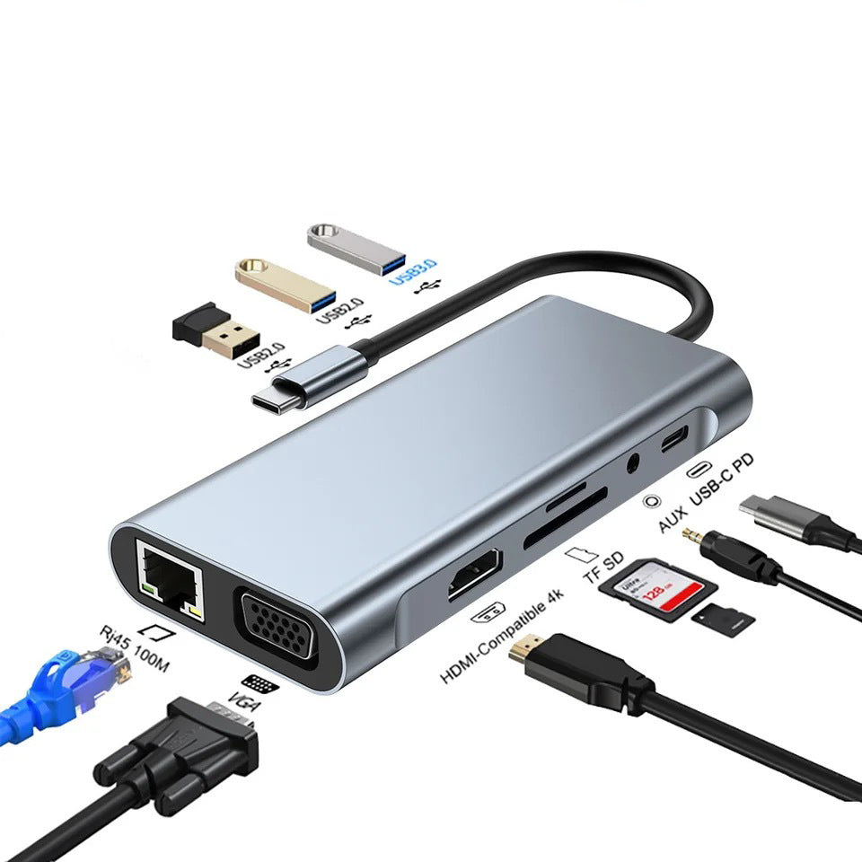 Type-C to HDMI High-Definition 4K Expansion Dock Usb3.0Hub Splitter Usb-C Multi-Function 7-in-1 Docking Station