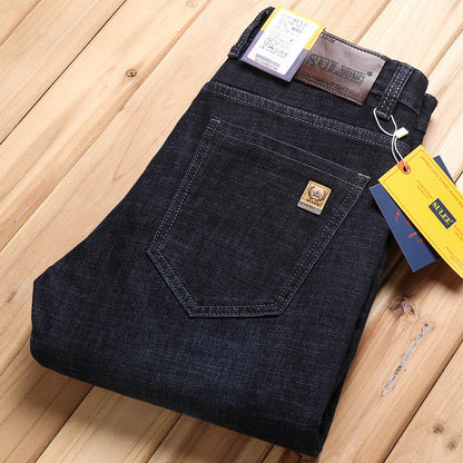 Su Lee Herr Jeans – Elastiska Raka Retrobyxor för Herr 2026