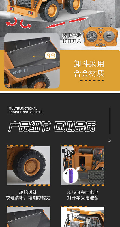 Cross-border 11-way children's electric toy lighting and sound effects engineering vehicle 1:20 crawler alloy remote control excavator model