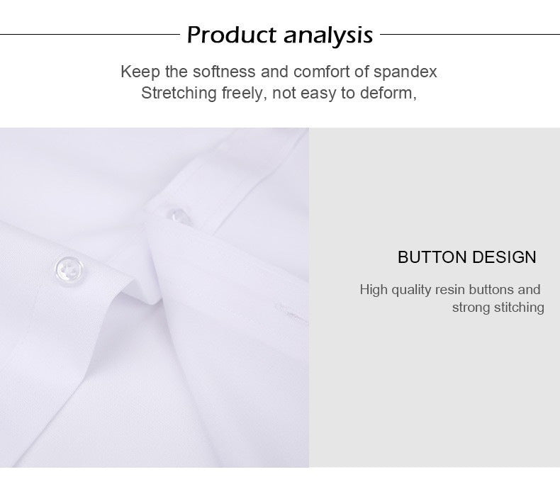Cross-Border Lightweight Stretchy Plus-Size Men's Shirts, Wrinkle-Resistant Long-Sleeve Shirts, Amazon Cardigan Long-Sleeve Shirts for Men