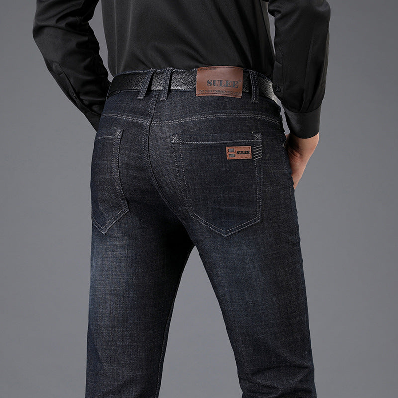 Herrjeans Straight Leg Stretch – Sulee Business Casual Denim Tvättad Allväders W28–W40 2026