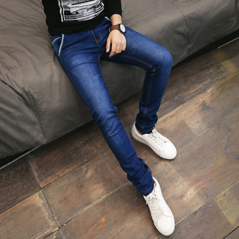 Slim fit herrjeans med stretch, tunna sommarjeans 27–36