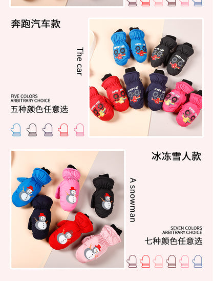 Barnhandskar Skid & Utomhus – Cartoon Vattentåliga Varma Mittens & Femfinger Unisex 2–10 År HX-01 2026