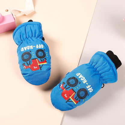 Barnhandskar Skid & Utomhus – Cartoon Vattentåliga Varma Mittens & Femfinger Unisex 2–10 År HX-01 2026