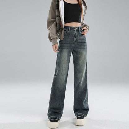 Damjeans High Waist Wide Leg Stretch Denim för Dam 2026