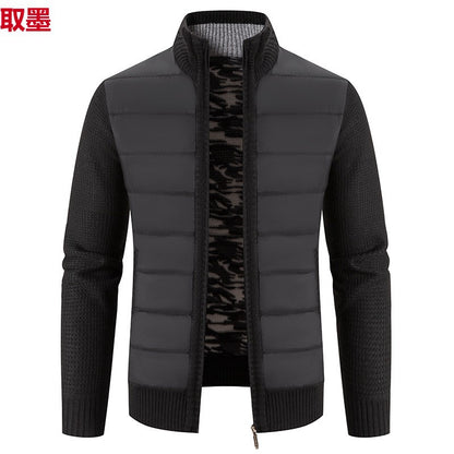 Foreign trade cross-border 2024 winter new spell cardigan sweater men's coat sweater European and American style sweater stand collar