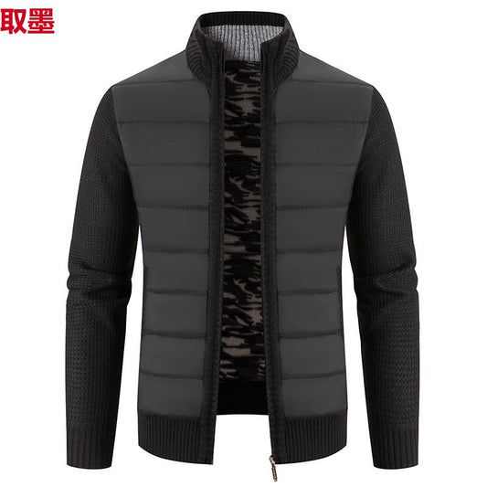Herr Cardigan Kofta – Tjöck Polyester Ståkrage Långärm Lös Casual Vinter 5 Färger Storlek M–3XL