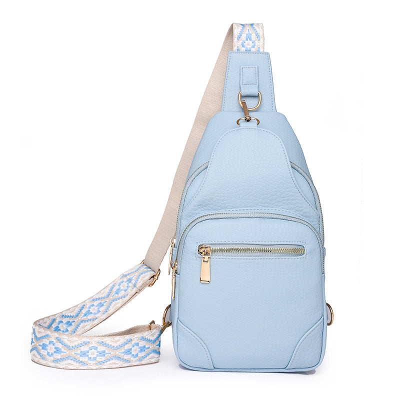 Cross-border Women's Chest Bag Soft Leather Fashion New Chest Crossbody Bag 2024 All-match Outgoing Backpack Casual Shoulder Bag