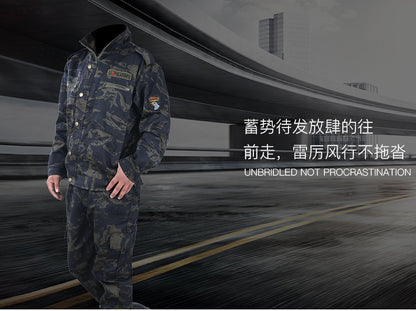 Spring and Autumn Military Training Camouflage Clothing, Breathable and Wear-Resistant Work Clothes, Tops and Pants, Auto Repair Construction Site Labor Protection Work Clothes