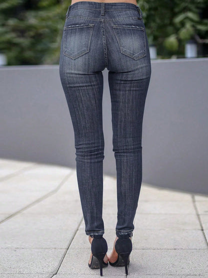 Summer Jeans for Women Ankle Length Denim Pencil Pants Zipper Fly Washing Slim Fit Pockets Streetwear Spring 2025 Slght Strech