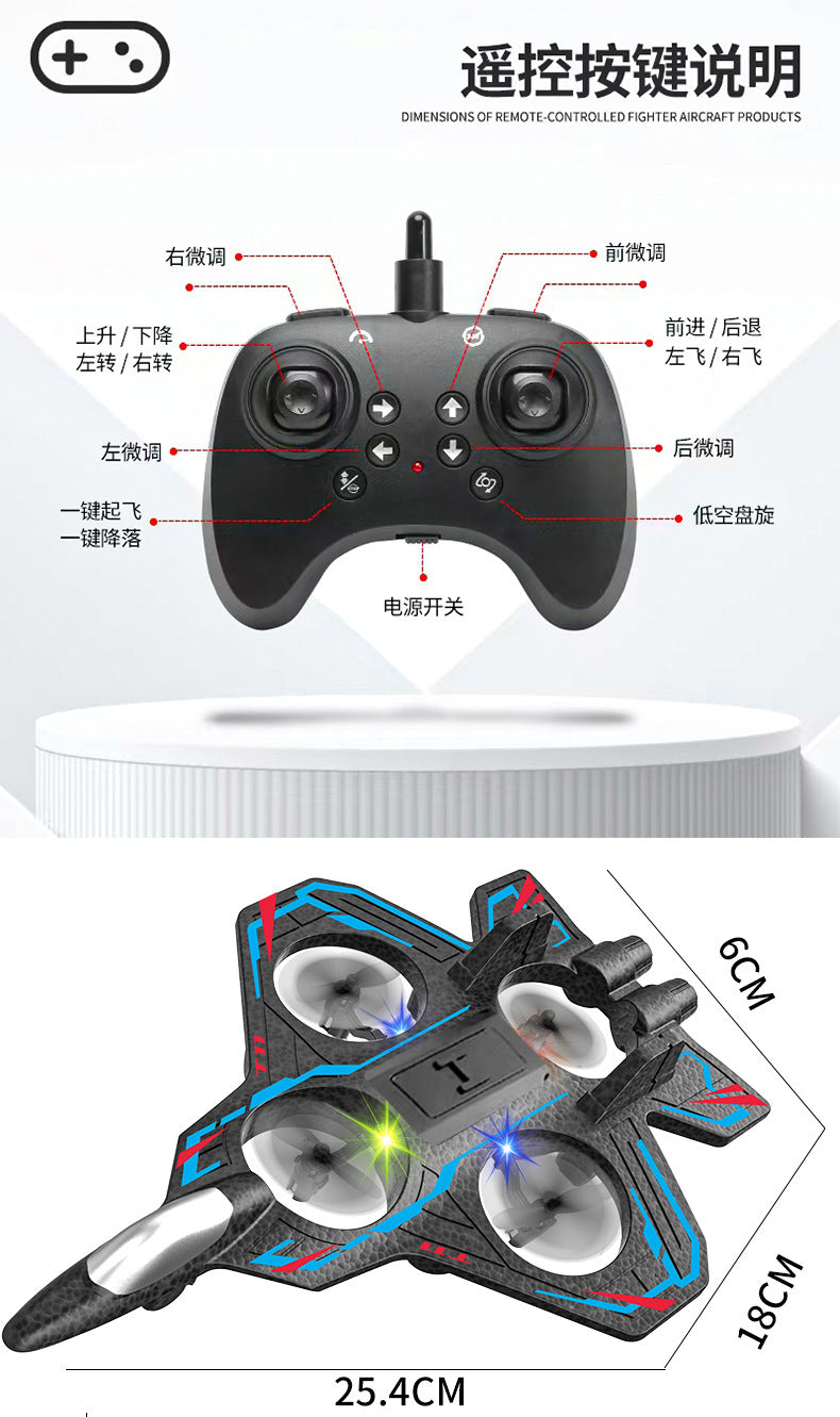 RC Stuntdrönare Skum & ABS – 6-kanals Höjdhållning Hindersensor 3D-volter USB 30–50cm Sub-250g 7–14 År 2026