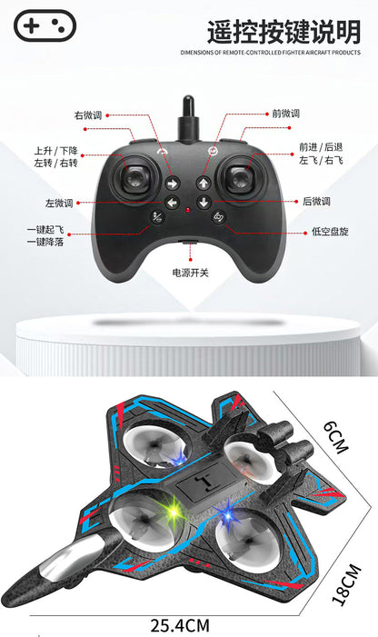 RC Stuntdrönare Skum & ABS – 6-kanals Höjdhållning Hindersensor 3D-volter USB 30–50cm Sub-250g 7–14 År 2026