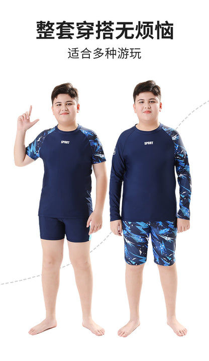 Pojkar Tvådelat Badset – UV-skydd Kortärm/Långärm med Huva Polyester 140–190 cm Badkläder Barn YYDS140 2026
