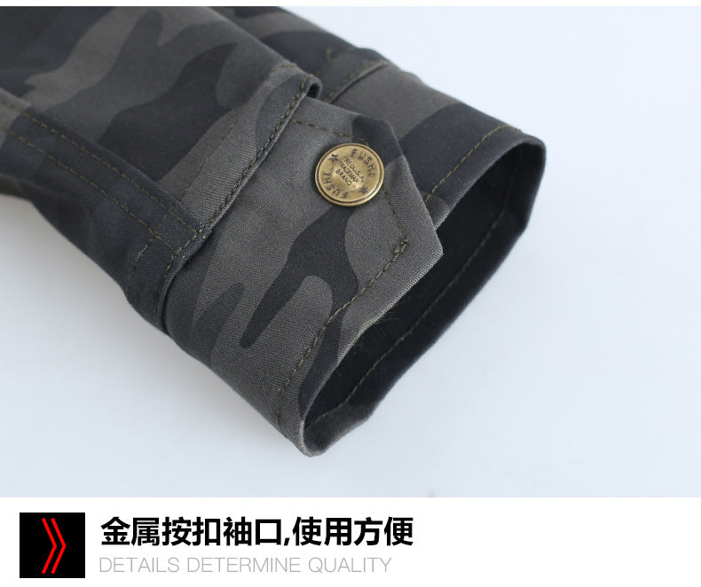 Spring and Autumn Military Training Camouflage Clothing, Breathable and Wear-Resistant Work Clothes, Tops and Pants, Auto Repair Construction Site Labor Protection Work Clothes