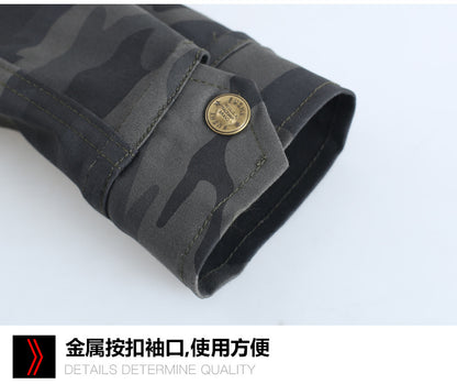 Spring and Autumn Military Training Camouflage Clothing, Breathable and Wear-Resistant Work Clothes, Tops and Pants, Auto Repair Construction Site Labor Protection Work Clothes