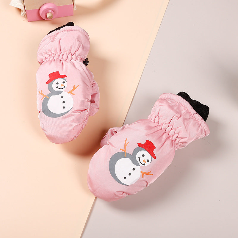 Barnhandskar Skid & Utomhus – Cartoon Vattentåliga Varma Mittens & Femfinger Unisex 2–10 År HX-01 2026