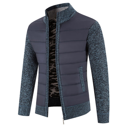 Foreign trade cross-border 2024 winter new spell cardigan sweater men's coat sweater European and American style sweater stand collar