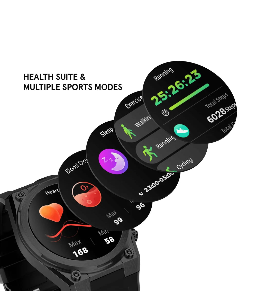 Police My.Avatar.2 Smartwatch – Herr, 48mm, Stål, Svart/Blå Silikonarmband