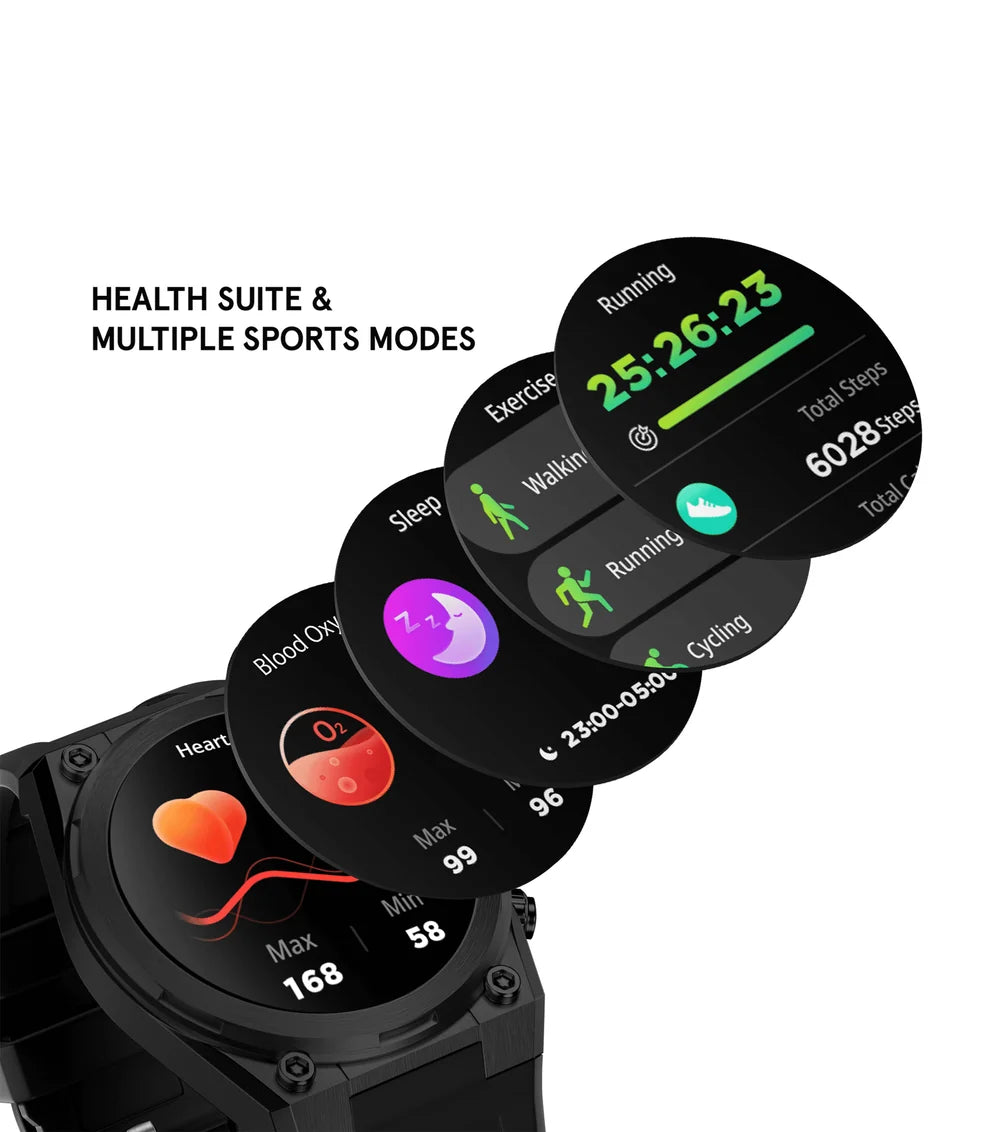 Police My.Avatar.2 Smartwatch – Herr, 48mm, Stål, Svart/Röd Silikonarmband