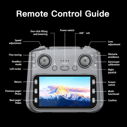AE19 Drone, High-Definition Dual Camera, 8K Professional Obstacle Avoidance, Folding Quadcopter Toy, Remote-Controlled Aircraft