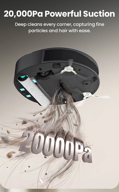 Lefant M265 Robot Vacuum Cleaner with Mapping, 20000Pa, Self-Cleaning Roller, Clean Water Wash, Laser dToF, Avoid PSD, Anti-Tangle, Compact, WiFi 2.4G/5G/Alexa/APP