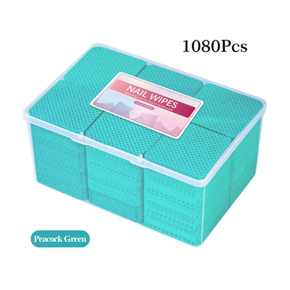 1080pcs Boxed Nail Art Lint-Free Eyelash Glue Wipes Paper Gel Polish Remover Clean Glue Cotton Pads Beauty Cleaning Tools