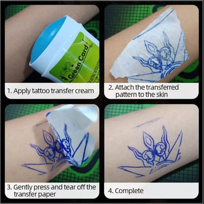 Tattoo Transfer Gel Kit with Blue Algae Soap Foam Bottle and Tattoo Transfer Paper Set for Tattoo Beginner Artist Accessories