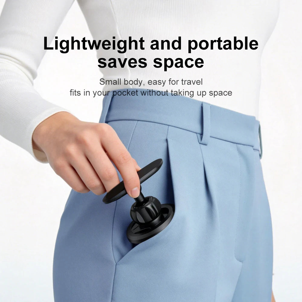 MagSafe Magnetic Phone Holder Double-Sided Strong Magnetic Stand 360° Rotating Anti Shake Metal Phone Mount for Golf Cart Gym