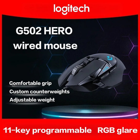 Trådbunden gamingmus i G502-format – RGB och 11 programmerbara knappar