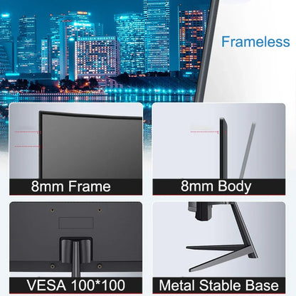 24 Inch Curved 100Hz Monitor Gaming MVA FHD 1080P Computer Display 3000R HDMI/VGA DCR Eye Protect VESA 100*100 2ms Response