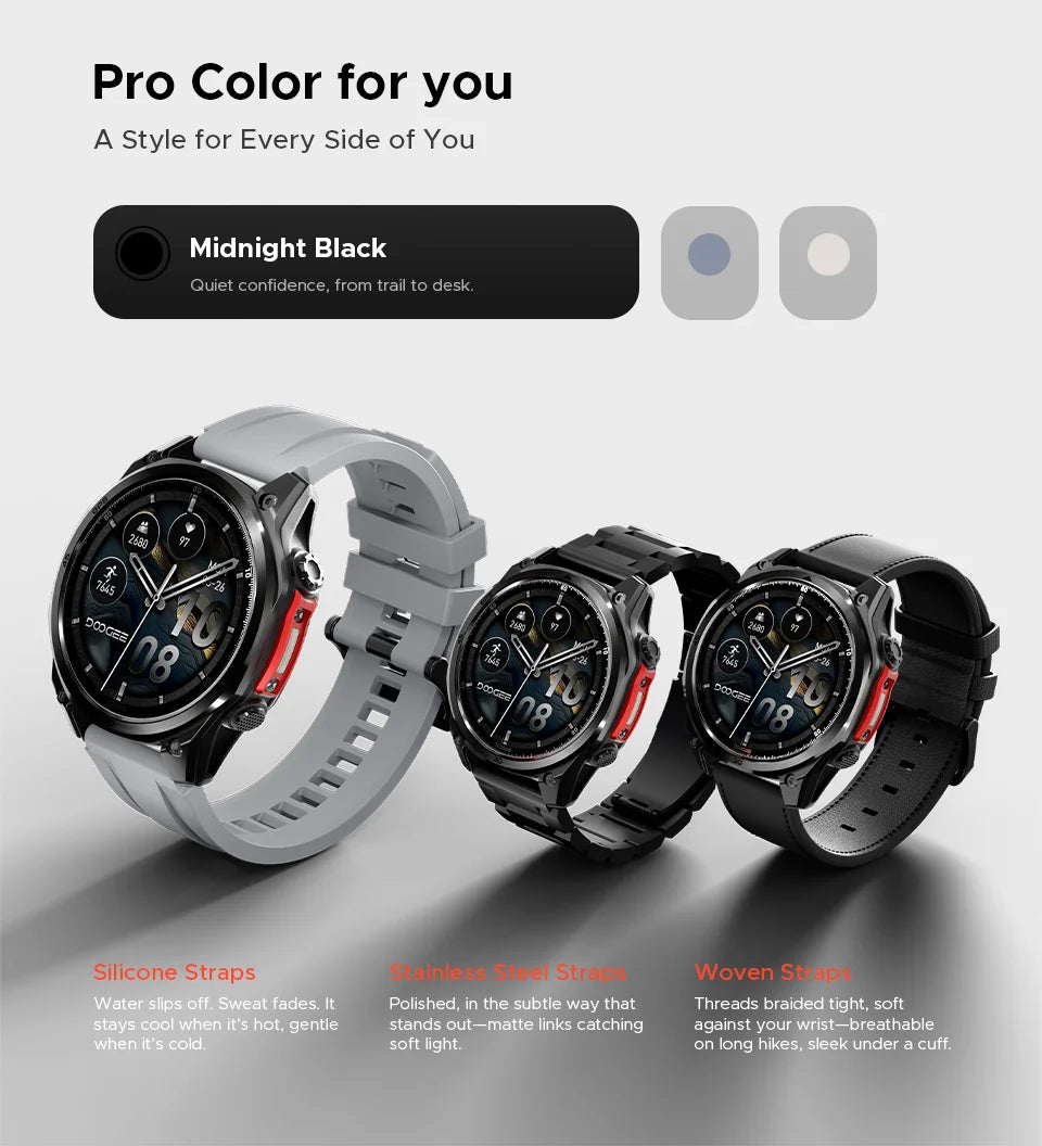 DOOGEE ANYWISE W1 PRO Smartwatch 1.43'' 5ATM Water Resistance 178 Sports Modes Health Monitoring Geomagnetic Sensor Offline Maps