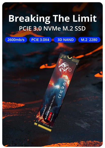 SomnAmbulist M.2 NVMe SSD PCIe 3.0 Gen3 x4 High‑Speed Internal Solid State Drive For Laptop Desktop PC Storage Upgrade