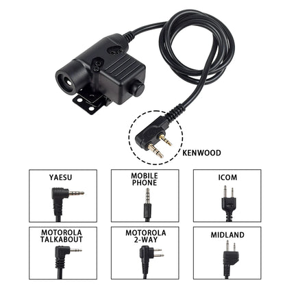 Tactical Outdoor Shooting Communication Headphone Bowman Elite II Headset U94 PTT For Kenwood Baofeng UV-5R Radio Accessory