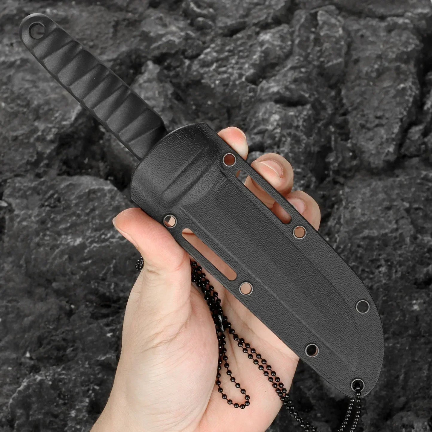 Outdoor Knife With Sharp And High-Hardness Blade For Cutting Ropes. Portable Camping Knife. Compact Straight Knife. Versatile Mu