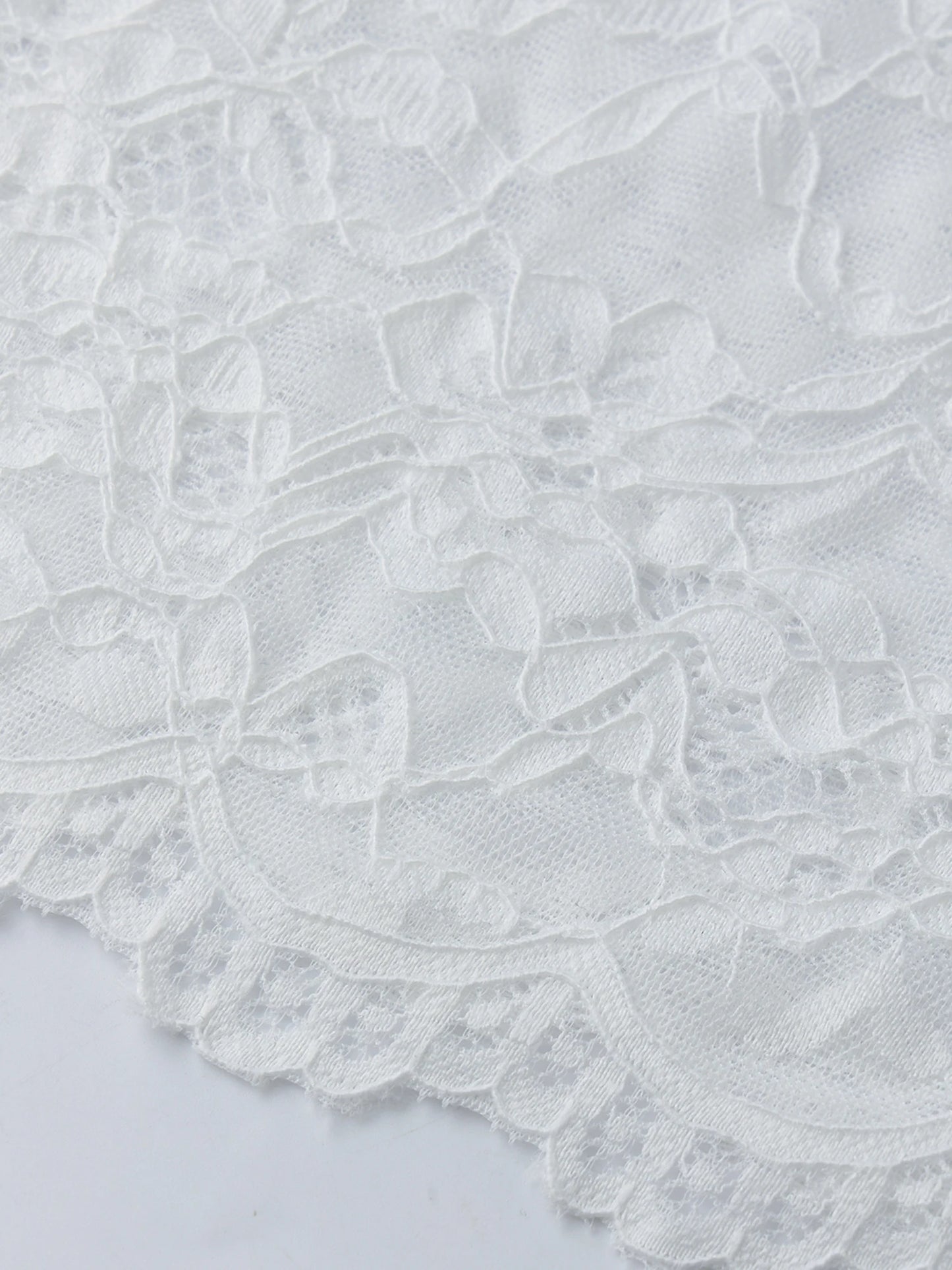 Dam Spetslinne Y2K – Sexy Lace Hollow Out Ärmlös Semi-genomskinlig Camisole, Vit & Svart