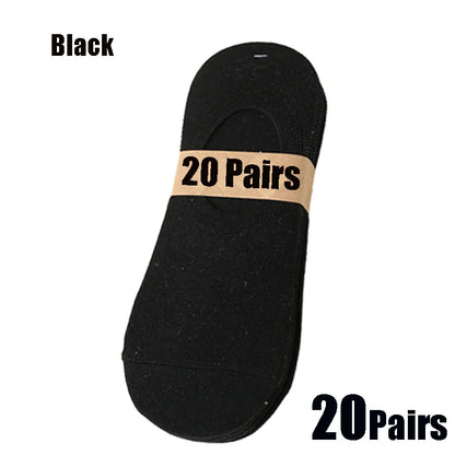Osynliga Båtsockor Unisex 5/10/20-pack – Andningsbara No-Show Strumpor, Flera Färger