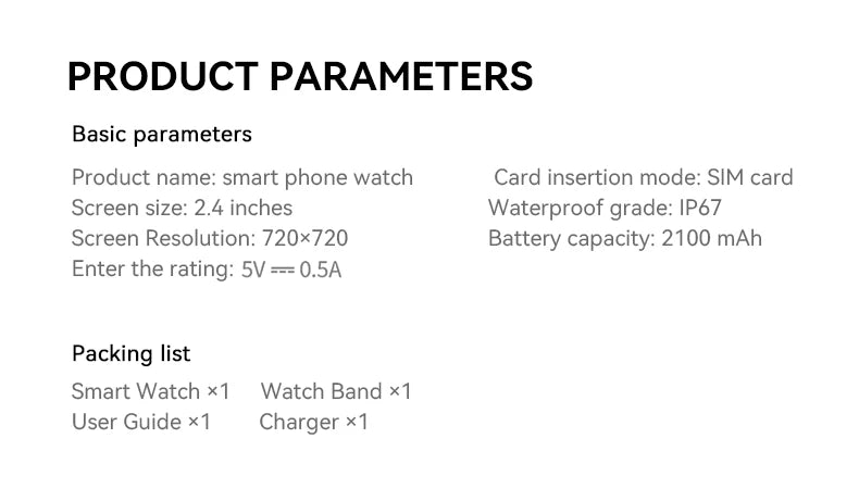 2026New 5G SIM Smart Watch 2.4" AMOLED 8+128GB GPS+NFC WIFI 1000W HD Camera IP68Waterproof Health Monitor Android Smartwatch Men