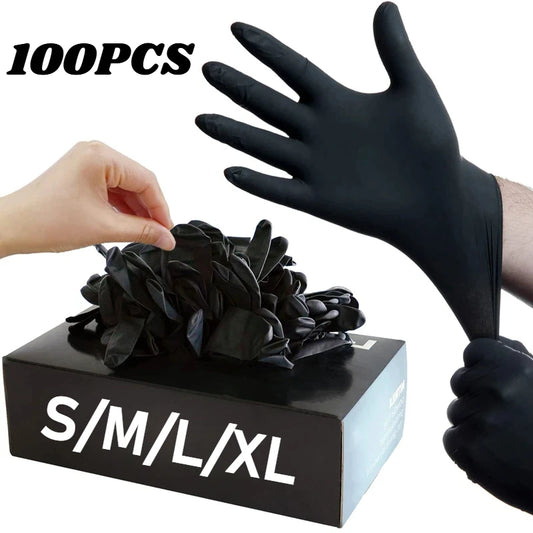 Svarta Nitrilhandskar Engångs – Latexfria, S–XL, 10/20/50/100-pack